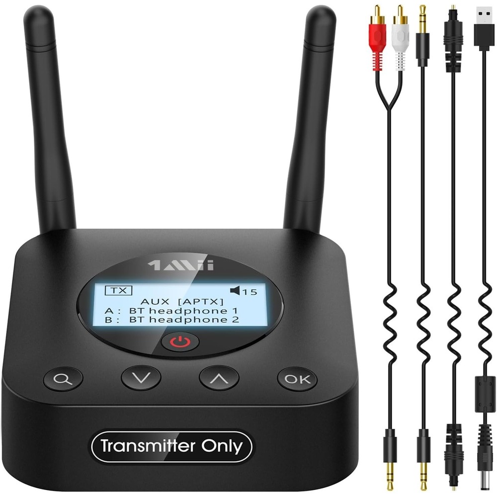 1Mii Bluetooth Transmitter B06TX+ aptX Low Latency for TV to 2 Wireless‎ Devices